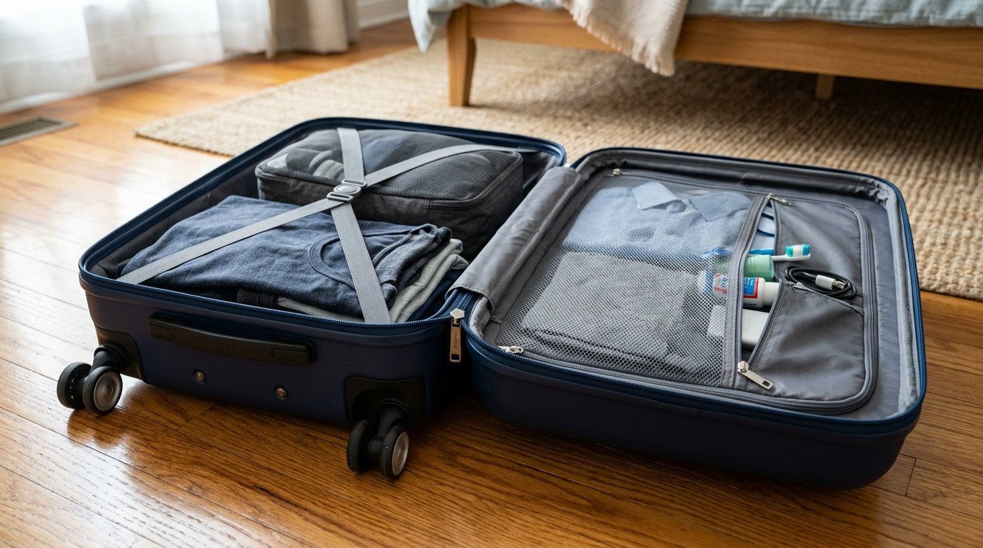 hardside luggage in action
