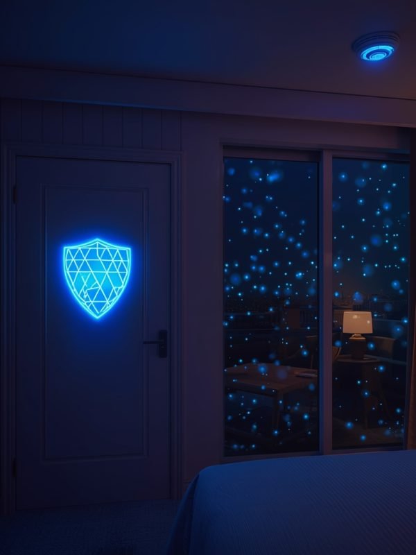 lucid-origin_A_beautifully_designed_cozy_but_ultra-modern_hotel_room_interior_at_night_seen_t-0