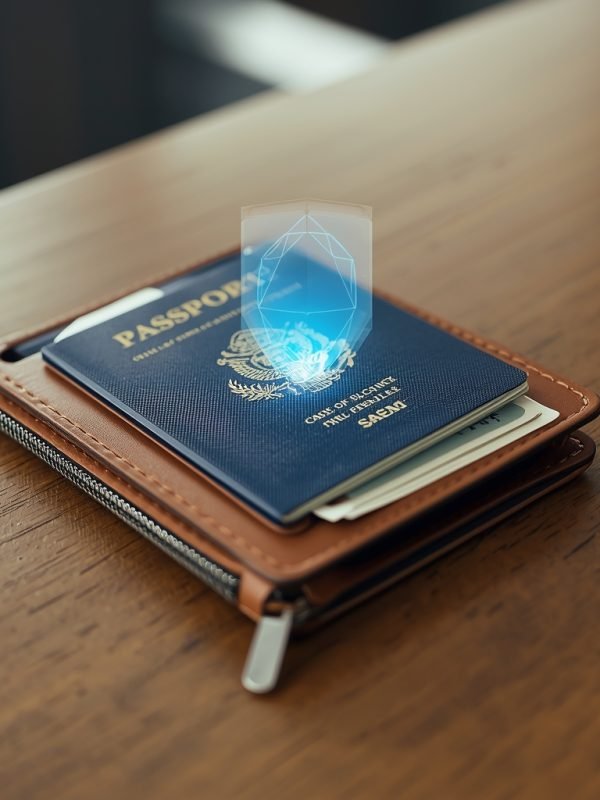 lucid-origin_A_close-up_of_an_open_passport_credit_cards_and_cash_inside_a_minimalist_travel_-0